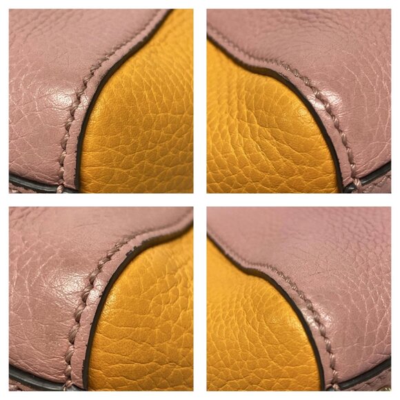 GUCCI Bamboo Shopper Pink Orange Leather Handbag bran570-100425 - Picture 7 of 14